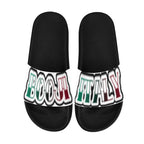 BOOJI ITALY GRAFFITI LOGO MEN'S BLACK SOLE SLIDES