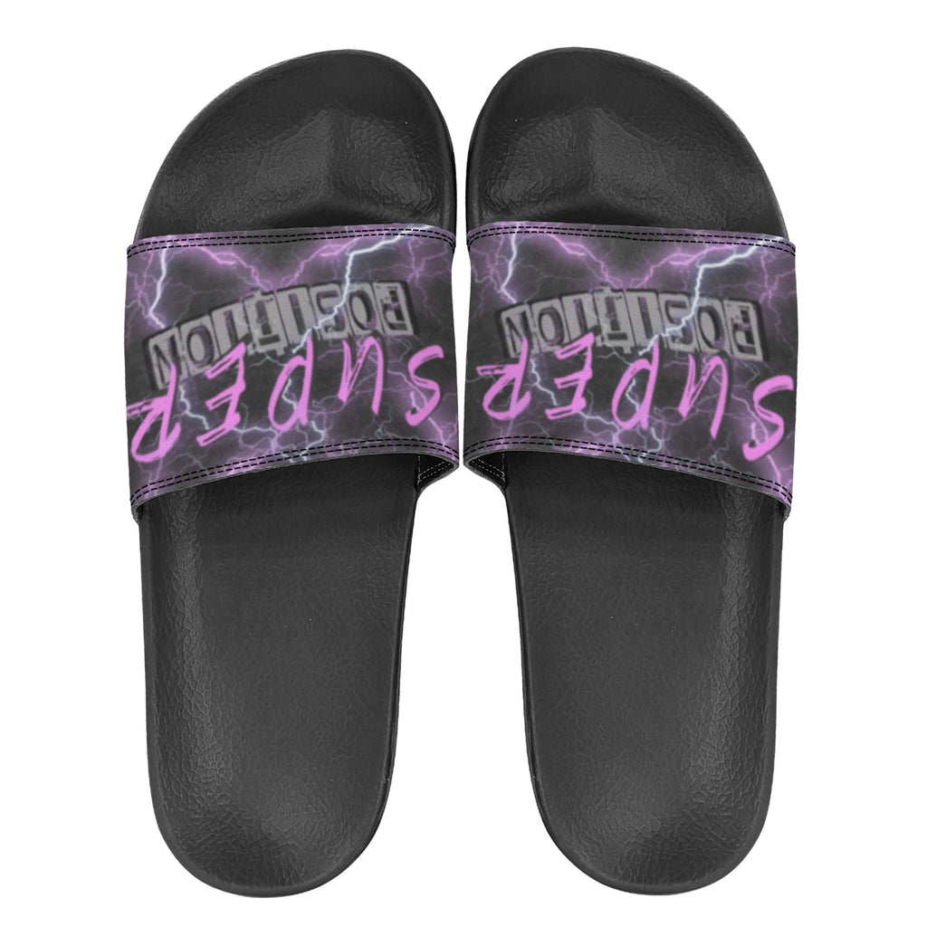 BOOJI ITALY SUPER POSITION COLLECTION LIGHTNING WOMEN'S BLACK SOLE SLIDES