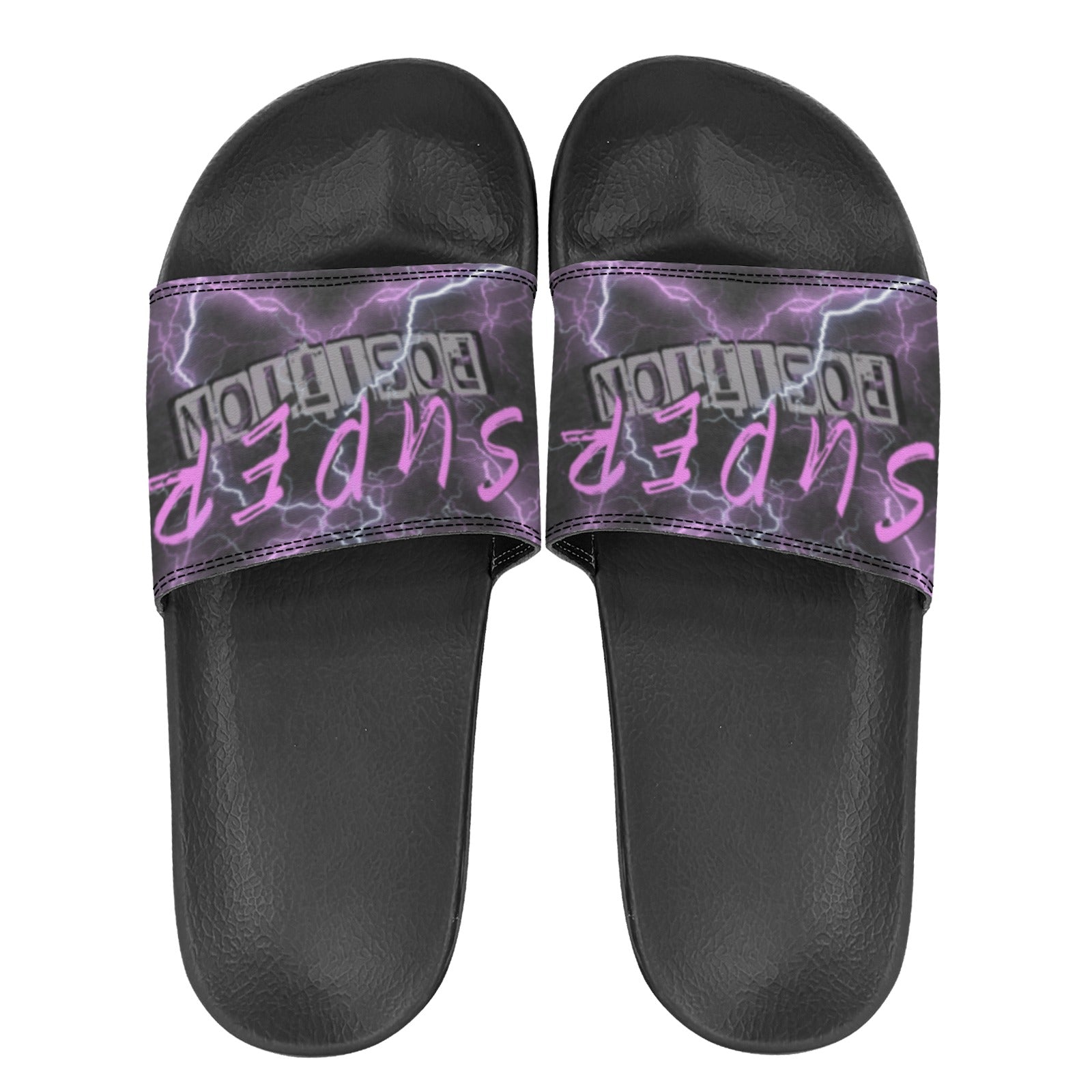 BOOJI ITALY SUPER POSITION COLLECTION LIGHTNING WOMEN'S BLACK SOLE SLIDES