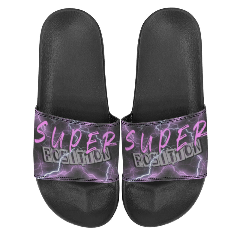 BOOJI ITALY SUPER POSITION COLLECTION LIGHTNING WOMEN'S BLACK SOLE SLIDES
