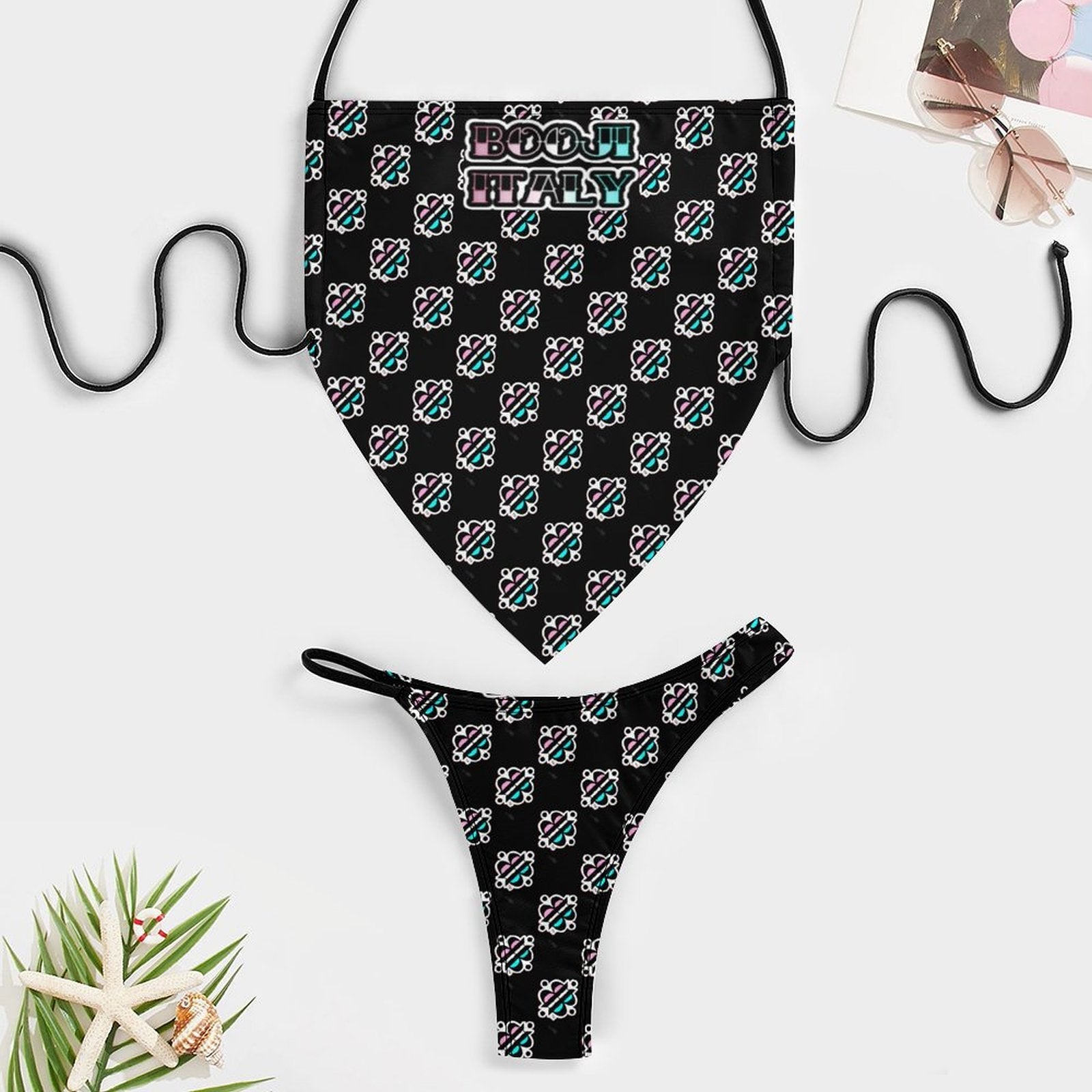 BOOJI ITALY LOGO INVERTED COLOR PATTERN BIKINI