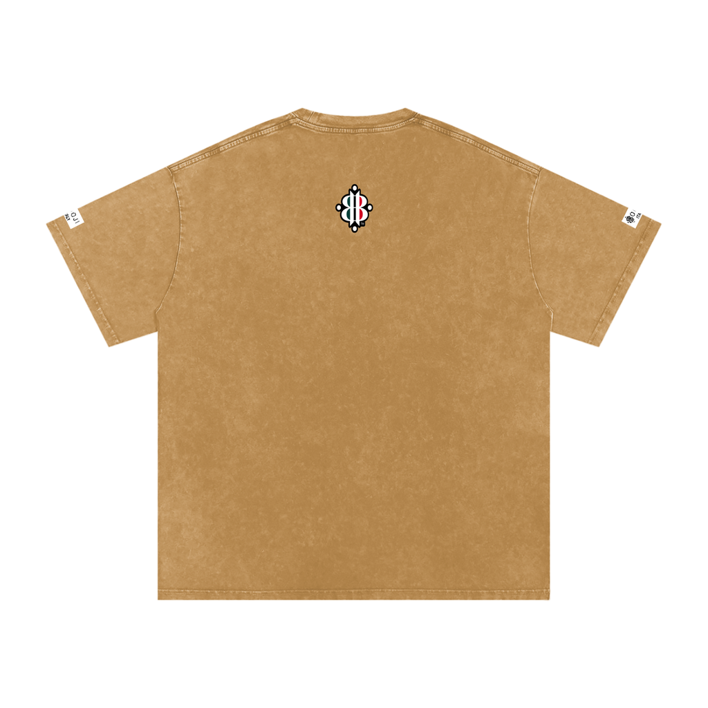 BOOJI ITALY ITALIAN FLAG BRAND LOGO SNOW WASHED T-SHIRT