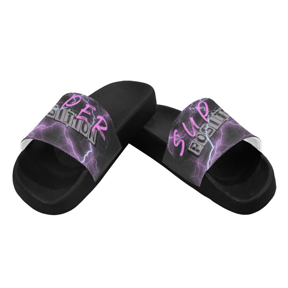 BOOJI ITALY SUPER POSITION LOGO WOMEN'S BLACK SOLE SLIDES