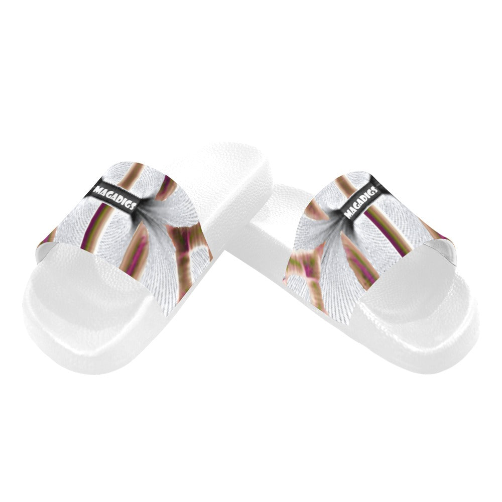 BOOJI ITALY MAGADIGS COLLECTION MEN'S WHITE SOLE SLIDES