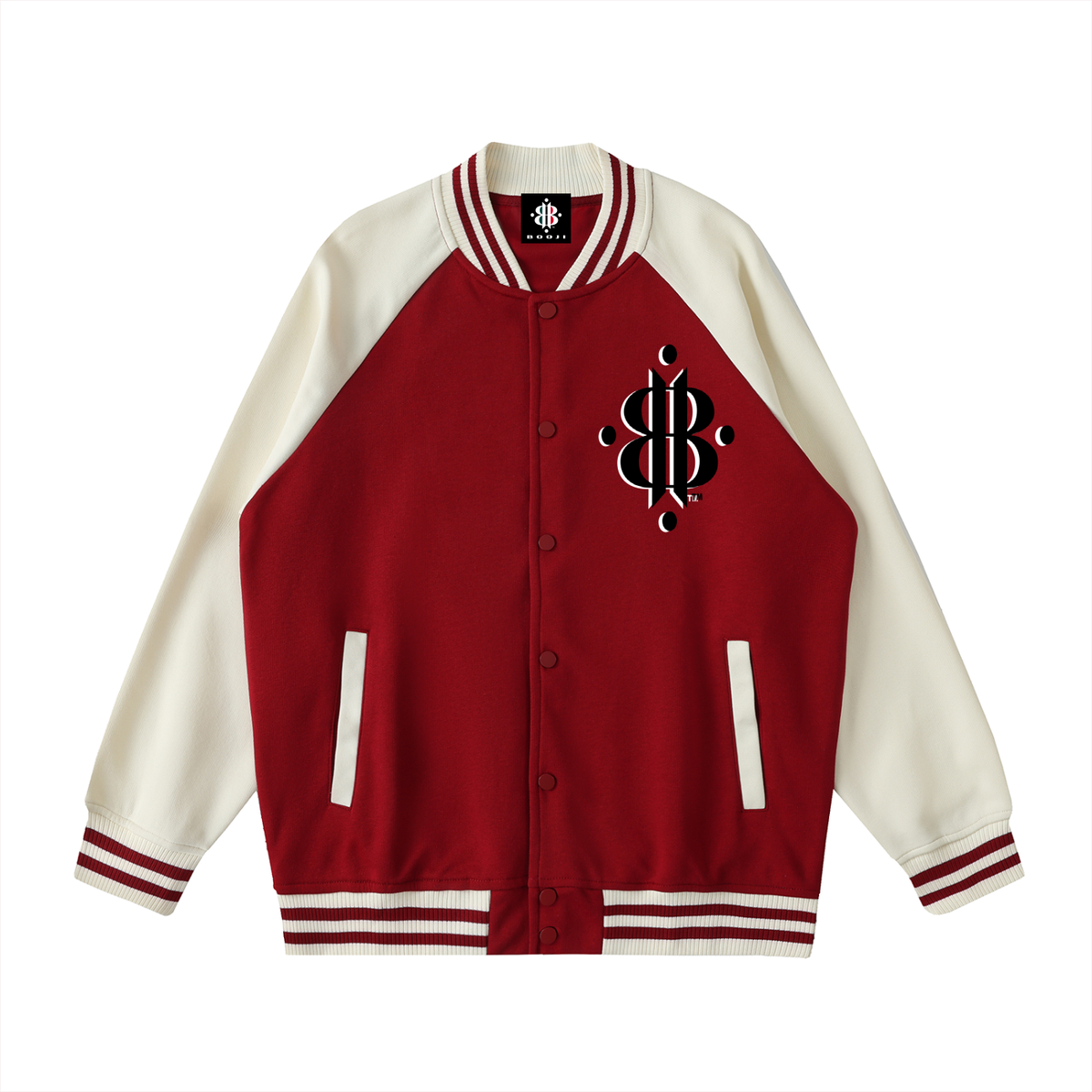 BOOJI ITALY 4 EVER $ LOGO UNISEX TWO-TONE VARSITY LETTERMAN'S STYLE JACKET