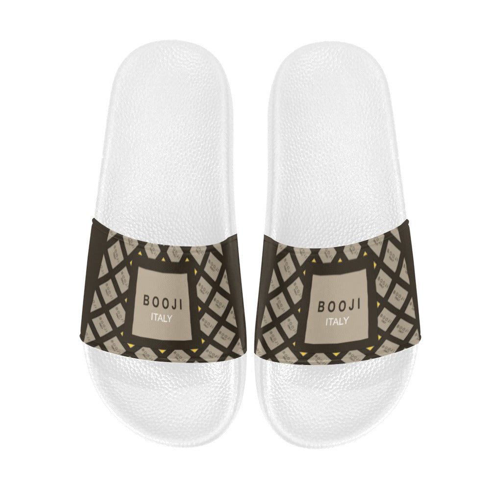 BOOJI ITALY GRAIL'S COLLECTION PATTERN WOMEN'S WHITE SOLE SLIDES