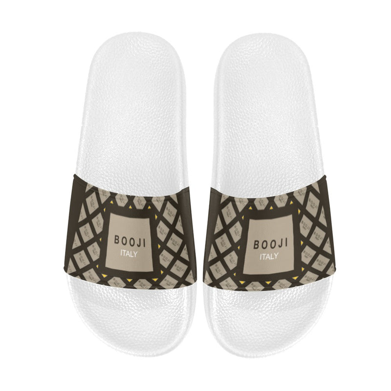 BOOJI ITALY GRAIL'S COLLECTION PATTERN WOMEN'S WHITE SOLE SLIDES