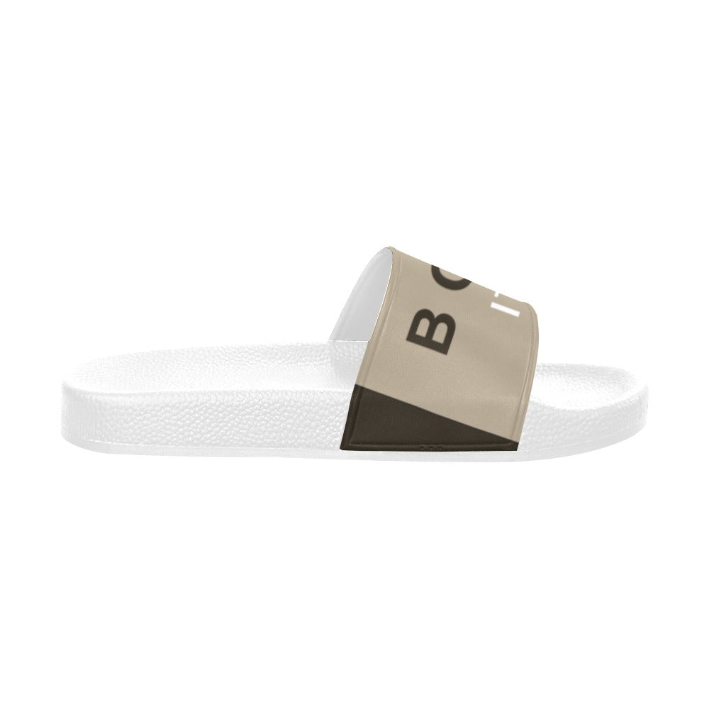 BOOJI ITALY GRAIL'S COLLECTION LOGO WOMEN'S WHITE SOLE SLIDES