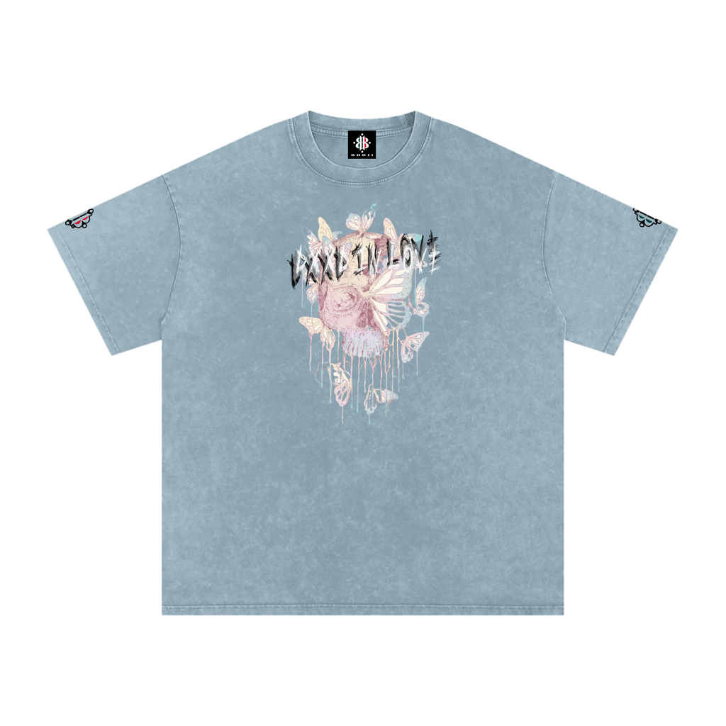 BOOJI ITALY DXXD IN LOVE BUTTERFLIES SNOW WASHED T-SHIRT