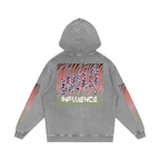 BOOJI ITALY WILD INFLUENCE COLLECTION MULTI-COLOR ZEBRA SNOW WASHED HOODIE