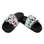BOOJI ITALY GRAFFITI LOGO MEN'S BLACK SOLE SLIDES