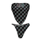 BOOJI ITALY SWIMWEAR COLLECTION 4 EVER $ LOGO INVERTED PATTERN WOMEN'S BLACK BIKINI