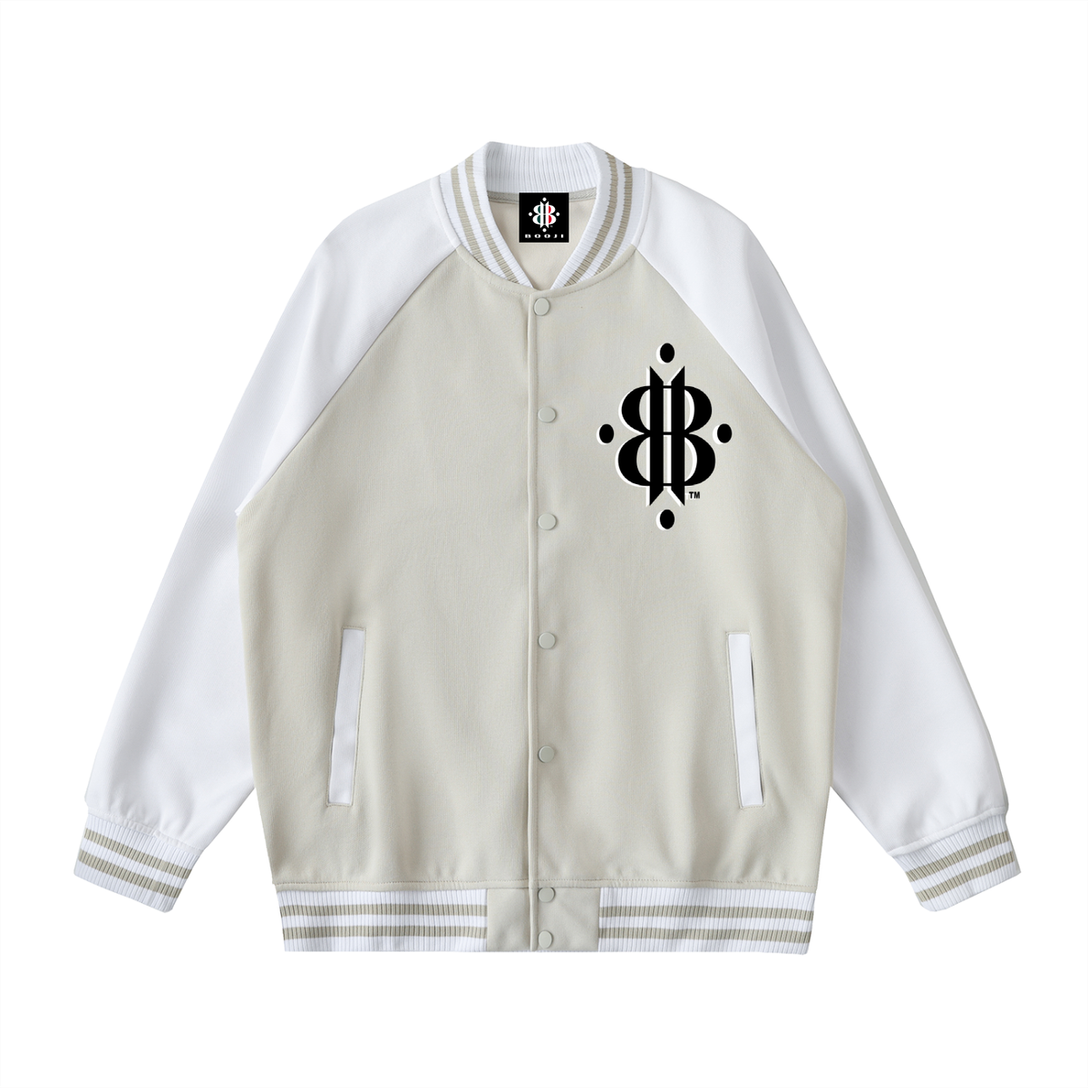 BOOJI ITALY 4 EVER $ LOGO UNISEX TWO-TONE VARSITY LETTERMAN'S STYLE JACKET