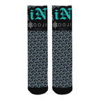 BOOJI ITALY LOCK IN COLLECTION IN TENACIOUS TEAL MEN'S BLACK TUBE SOCKS