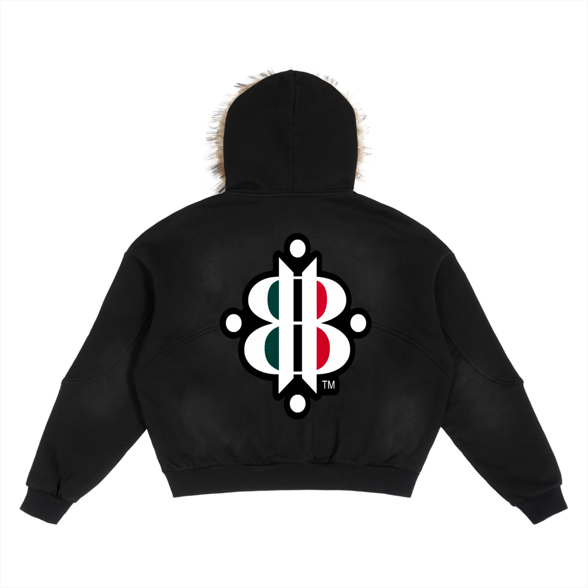 BOOJI ITALY 4 EVER $ LOGO DETACHABLE FUR HOODED WINTER JACKET