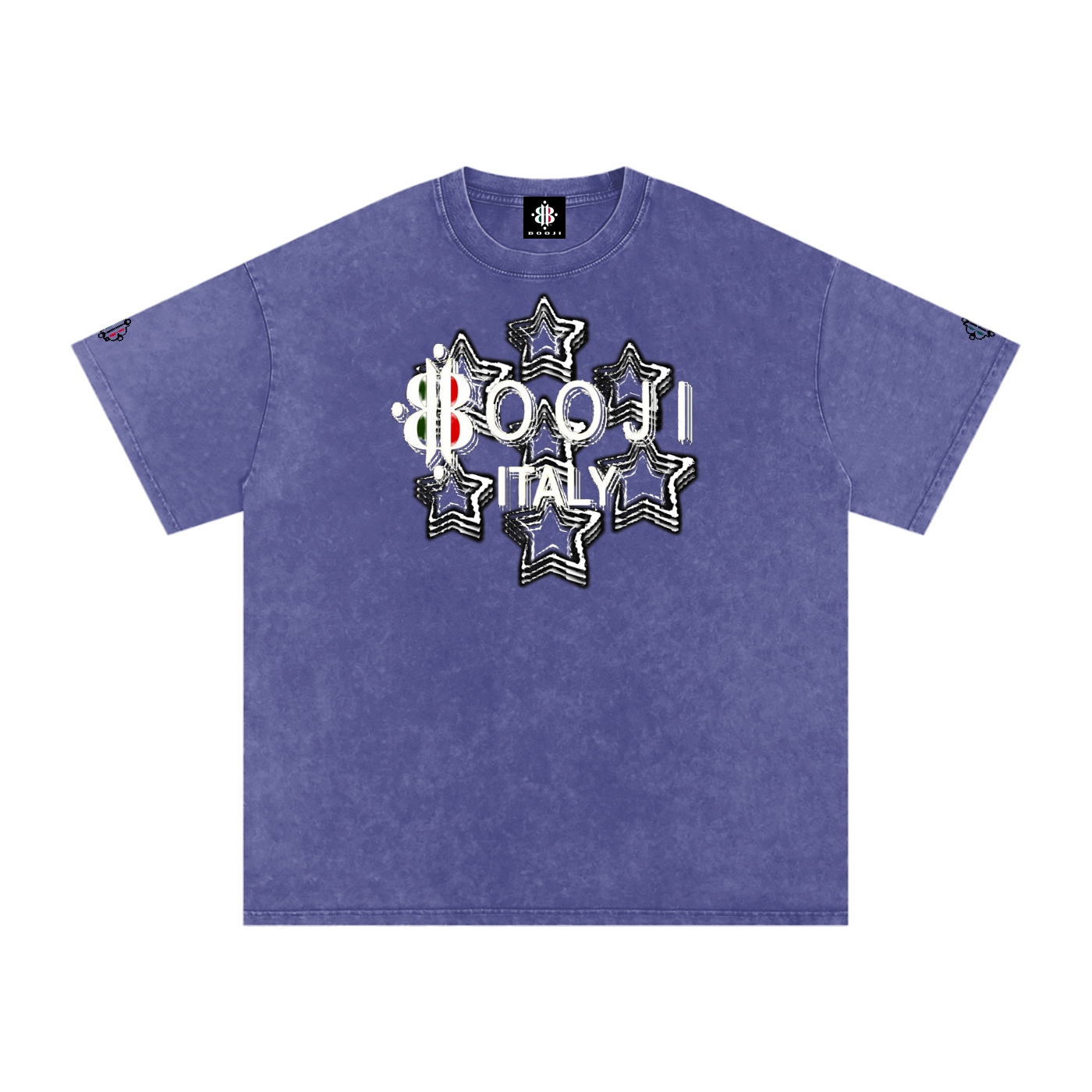 BOOJI ITALY 7 STARS 4 EVER $ LOGO SNOW WASHED T-SHIRT