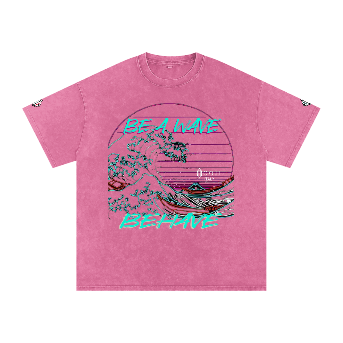 BOOJI ITALY "BE A WAVE, BEHAVE." SNOW WASHED T-SHIRT