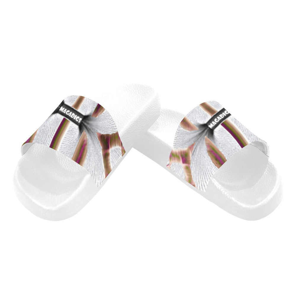 BOOJI ITALY MAGADIGS COLLECTION LOGO WOMEN'S WHITE SOLE SLIDES