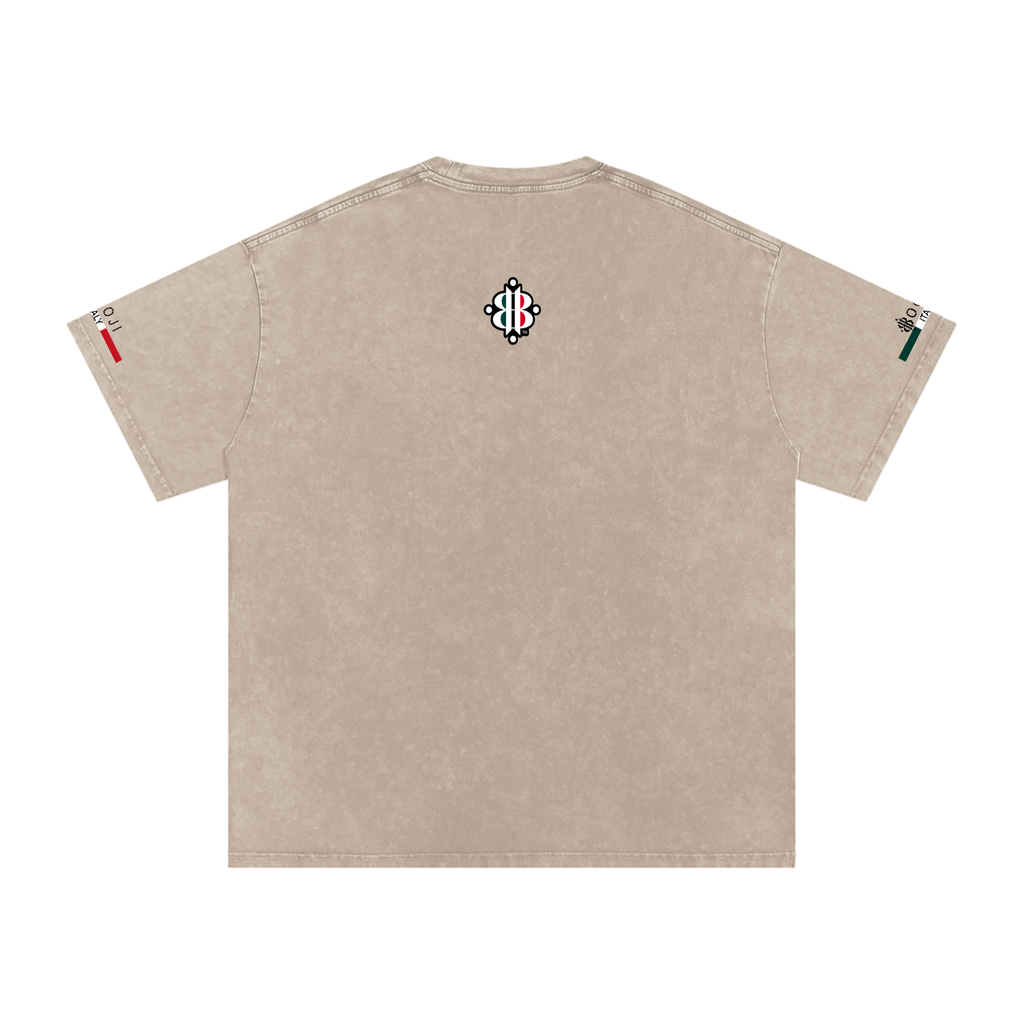 BOOJI ITALY ITALIAN FLAG 4 EVER $ LOGO SNOW WASHED T-SHIRT