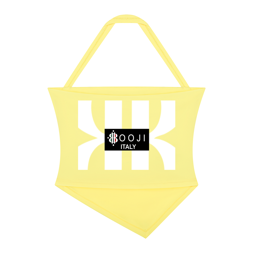 BOOJI ITALY 4 EVER $ LOGO WOMEN'S RUCHED HALTER TANK TOP