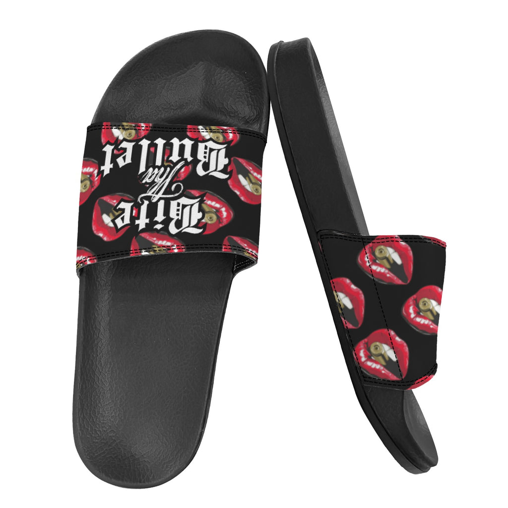 BOOJI ITALY BITE THA BULLET COLLECTION MEN'S BLACK SOLE SLIDES