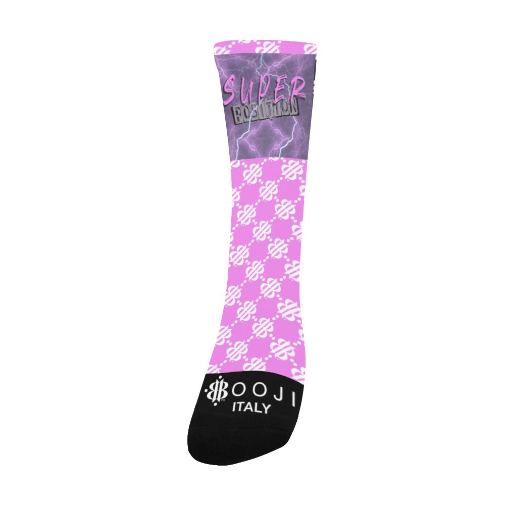 BOOJI ITALY SUPER POSITION COLLECTION MEN'S LOGO TUBE SOCKS PURPLE
