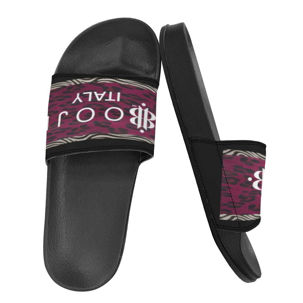 BOOJI ITALY WILD INFLUENCE COLLECTION LOGO MEN'S BLACK SOLE SLIDES