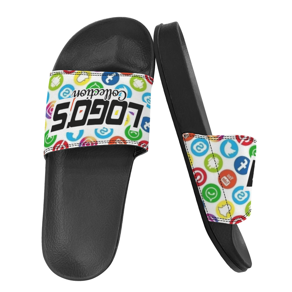 BOOJI ITALY LOGO'S COLLECTION MEN'S BLACK SOLE SLIDES