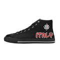 BOOJI LOGO FLAG DOUBLE BLACK Women's High Top Canvas Shoes (Modle 017)