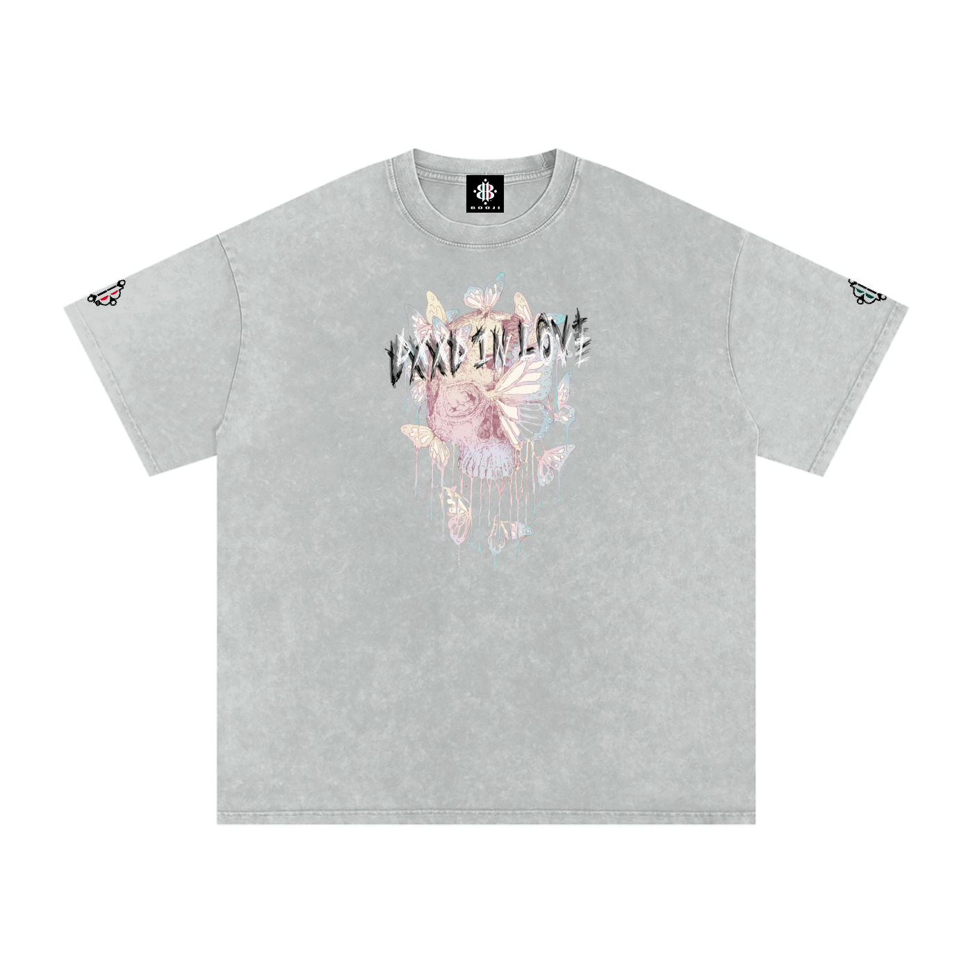 BOOJI ITALY DXXD IN LOVE BUTTERFLIES SNOW WASHED T-SHIRT