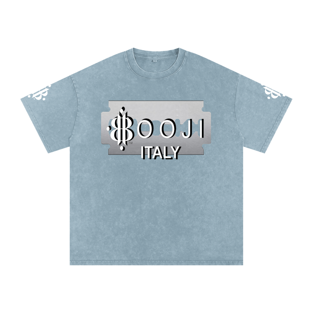 BOOJI ITALY SHARP "SUPER POSITION" LINE SNOW WASHED T-SHIRT