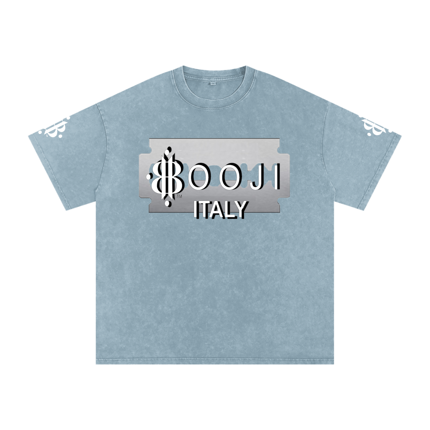 BOOJI ITALY SHARP "SUPER POSITION" LINE SNOW WASHED T-SHIRT