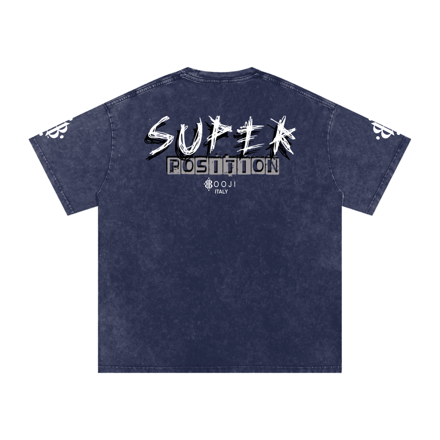 BOOJI ITALY SHARP "SUPER POSITION" LINE SNOW WASHED T-SHIRT