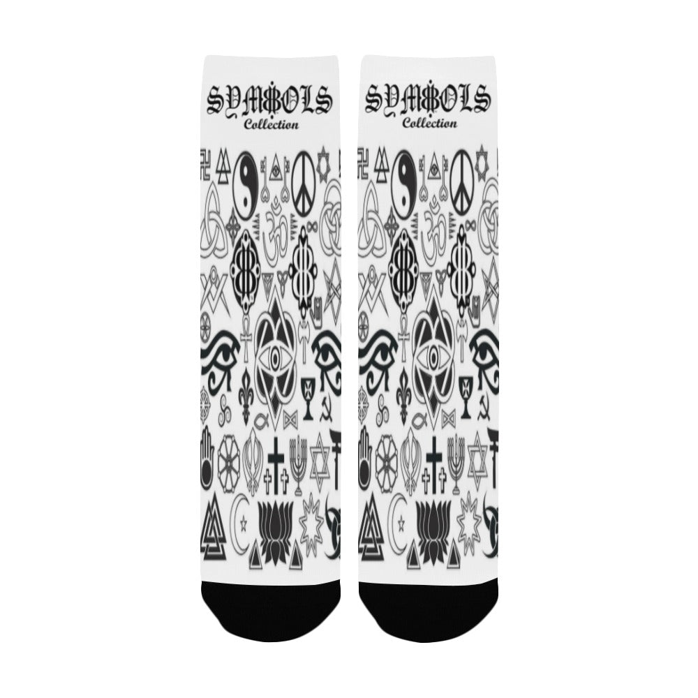 BOOJI ITALY SYMBOLS COLLECTION WOMEN'S WHITE CREW SOCKS