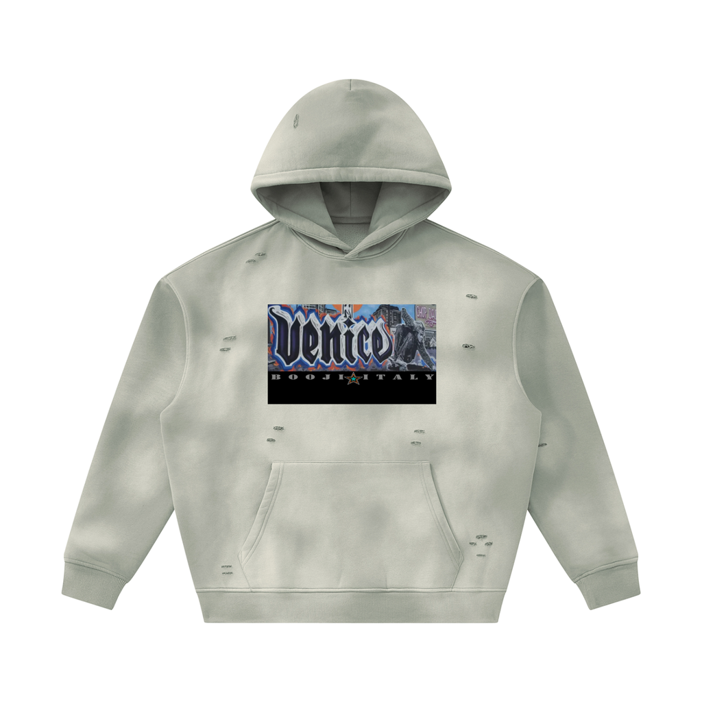 BOOJI ITALY SK8R'S COLLECTION SUNFADED DISTRESSED FLEECE HOODIE