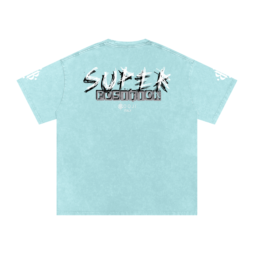 BOOJI ITALY SHARP "SUPER POSITION" LINE SNOW WASHED T-SHIRT