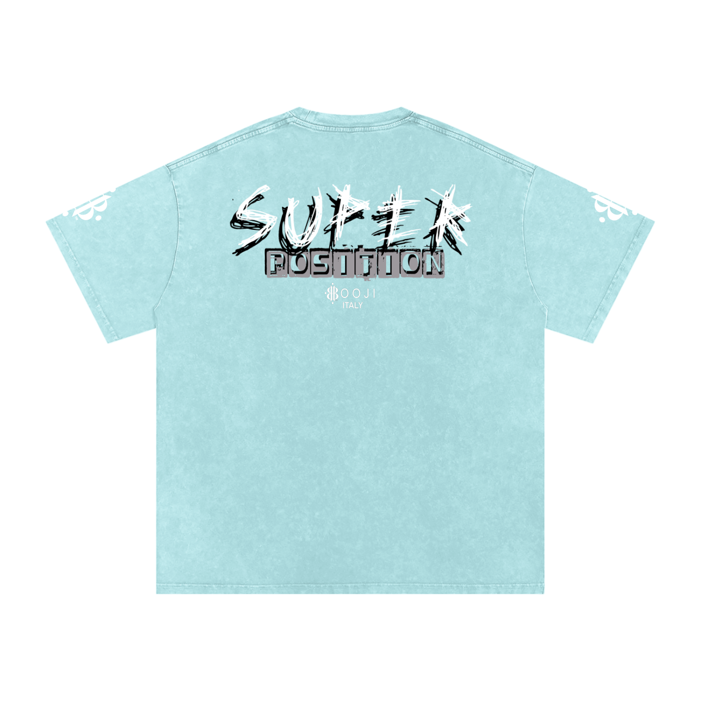 BOOJI ITALY SHARP "SUPER POSITION" LINE SNOW WASHED T-SHIRT