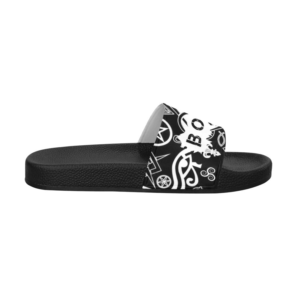 BOOJI ITALY "SYMBOLS COLLECTION" BLACK SLIDES