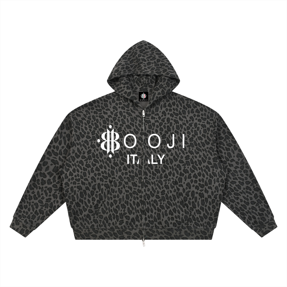 BOOJI ITALY WILD INFLUENCE LEOPARD PRINT FULL ZIP HOODIE