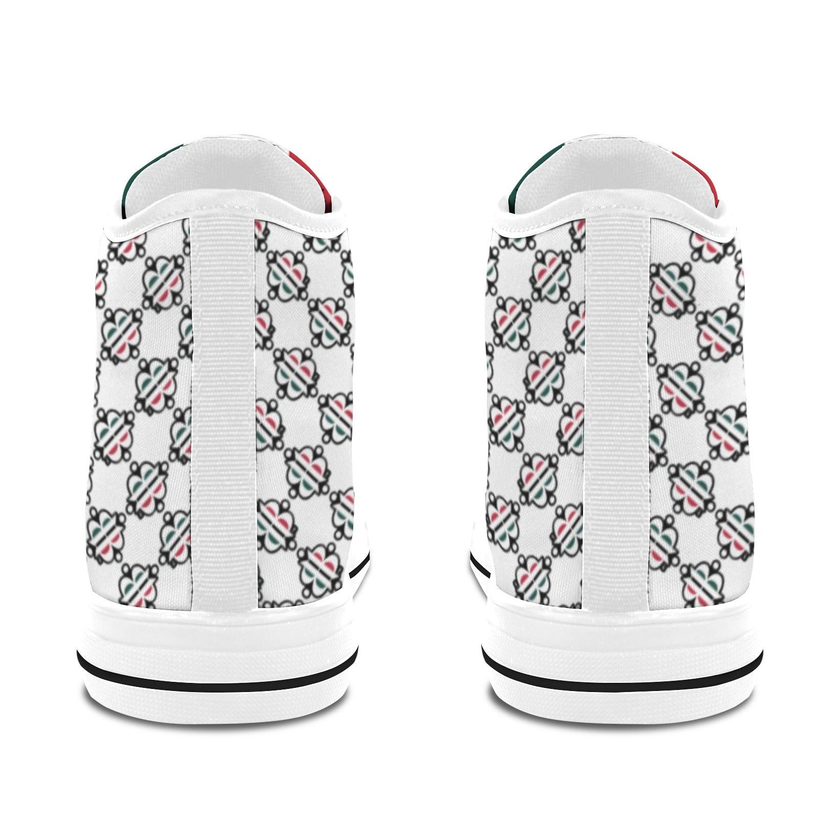BOOJI LOGO PATTERN WHITE Vancouver High Top Canvas Men's Shoes (Model1013-1)