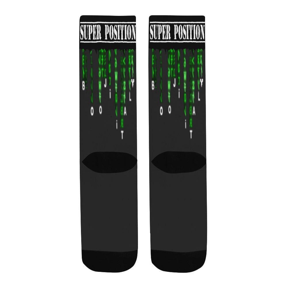 BOOJI ITALY SUPER POSITION COLLECTION MEN'S MATRIX STRIP TUBE SOCKS