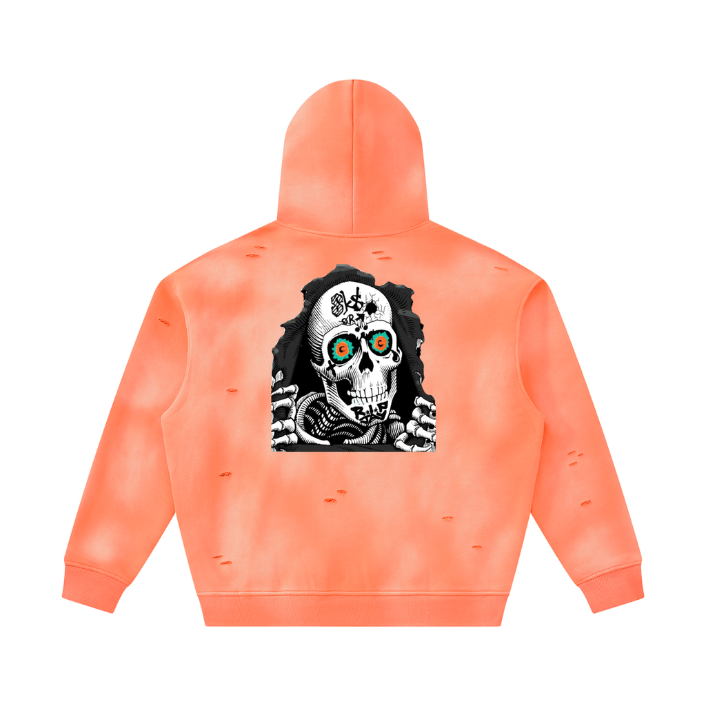 BOOJI ITALY SK8R'S COLLECTION SUNFADED DISTRESSED FLEECE HOODIE