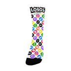 BOOJI ITALY LOGOS COLLECTION WOMEN'S WHITE CREW SOCKS