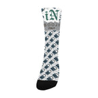 BOOJI ITALY LOCK IN COLLECTION IN DEEP GREEN MEN'S WHITE TUBE SOCKS