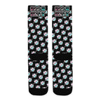 BOOJI ITALY GRAFITTI LOGO 4 EVER $ LOGO INVERTED PATTERN BLACK MEN'S SOCKS