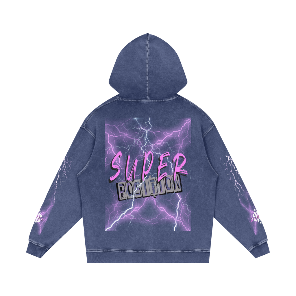 BOOJIITALY "SUPER POSITION' SNOW WASHED HOODIE