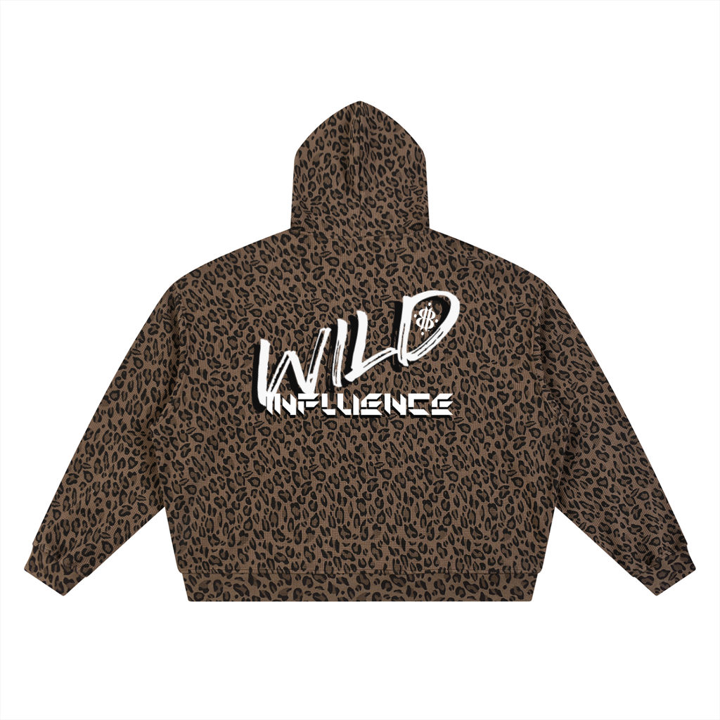 BOOJI ITALY 'WILD INFLUENCE" LEOPARD PRINT FULL ZIP HOODIE