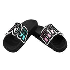 BOOJI ITALY GRAFFITI LOGO INVERTED WOMEN'S BLACK SOLE SLIDES