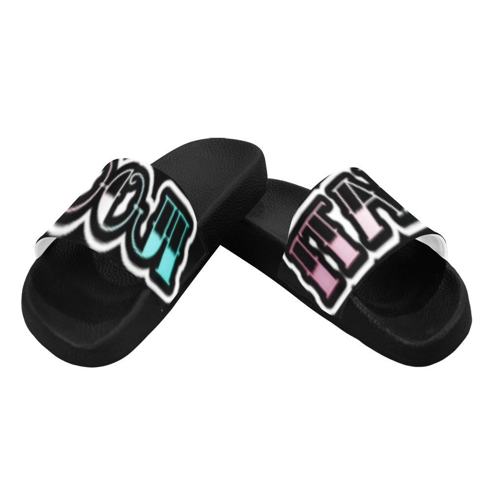 BOOJI INVERTS TATTOO LOGO SLIDES Women's Slide Sandals(Model 057)