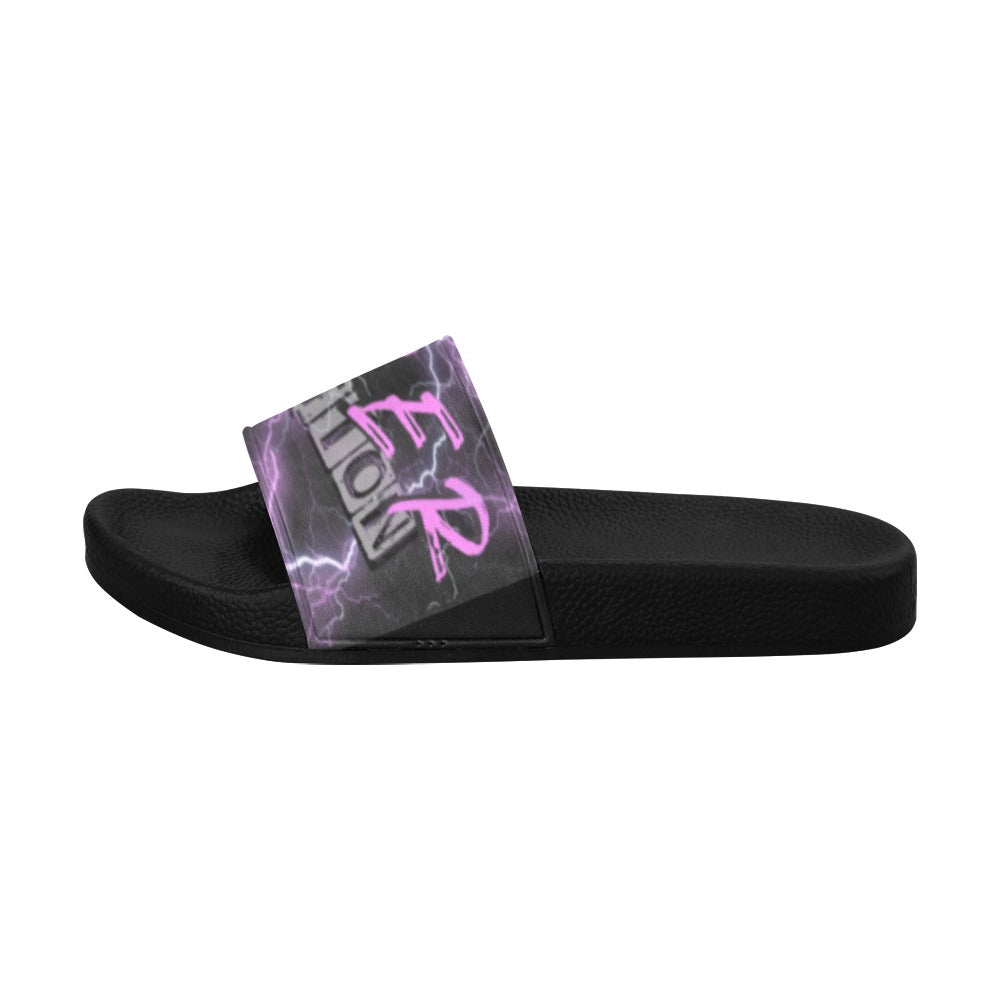 BOOJI ITALY SUPER POSITION LIGHTNING LOGO MEN'S BLACK SOLE SLIDES
